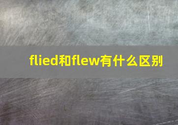 flied和flew有什么区别