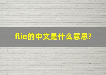 flie的中文是什么意思?