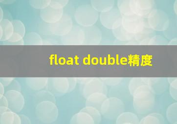 float double精度
