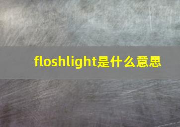 floshlight是什么意思