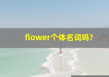 flower个体名词吗?