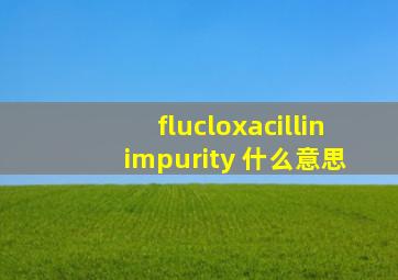flucloxacillin impurity 什么意思