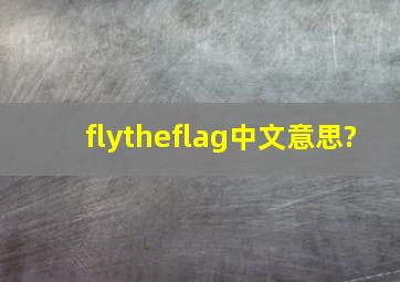 flytheflag中文意思?