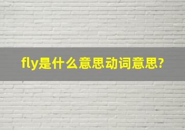 fly是什么意思,动词意思?