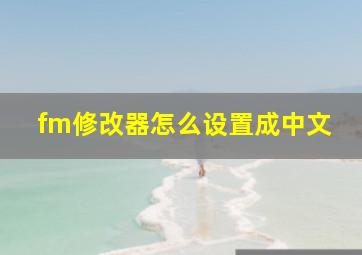fm修改器怎么设置成中文