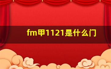 fm甲1121是什么门