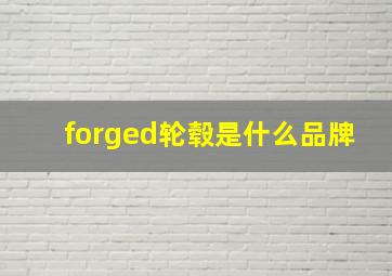 forged轮毂是什么品牌