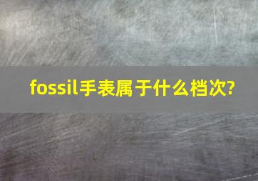 fossil手表属于什么档次?