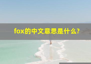fox的中文意思是什么?
