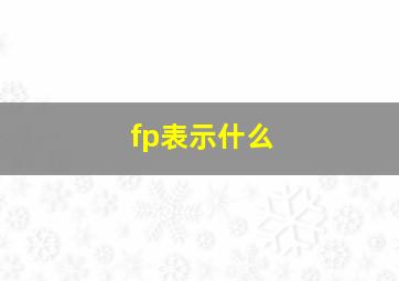 fp表示什么