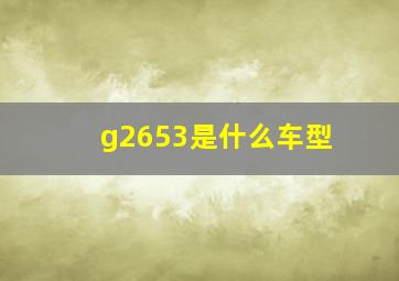 g2653是什么车型