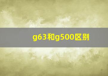 g63和g500区别