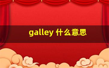 galley 什么意思