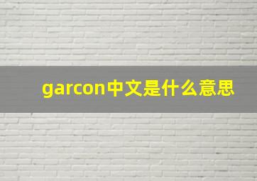 garcon中文是什么意思