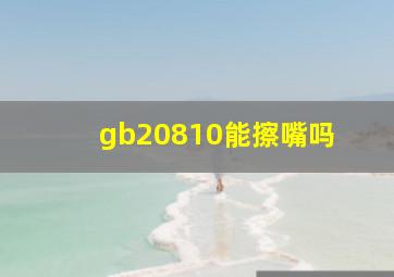 gb20810能擦嘴吗 