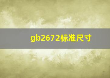 gb2672标准尺寸