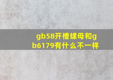 gb58开槽螺母和gb6179有什么不一样