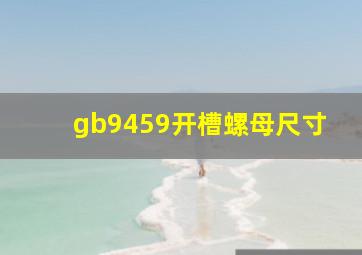 gb9459开槽螺母尺寸