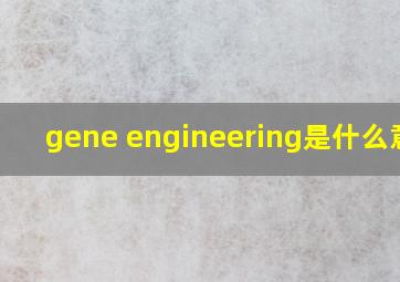 gene engineering是什么意思