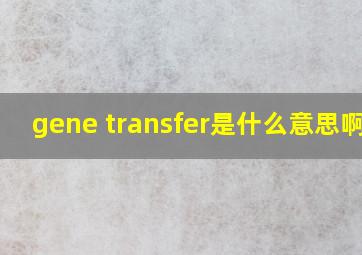gene transfer是什么意思啊??