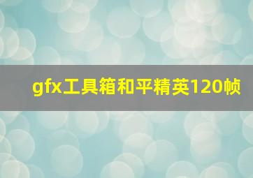 gfx工具箱和平精英120帧