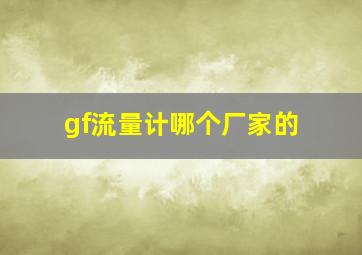 gf流量计哪个厂家的