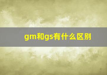 gm和gs有什么区别