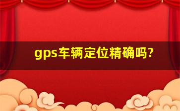 gps车辆定位精确吗?