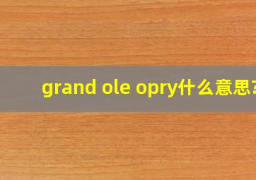 grand ole opry什么意思?