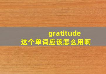 gratitude这个单词应该怎么用啊
