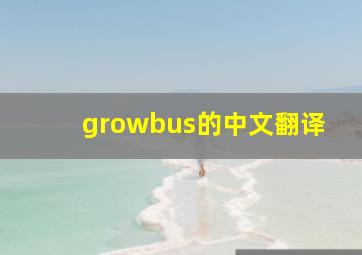growbus的中文翻译