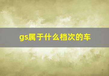 gs属于什么档次的车(