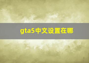 gta5中文设置在哪