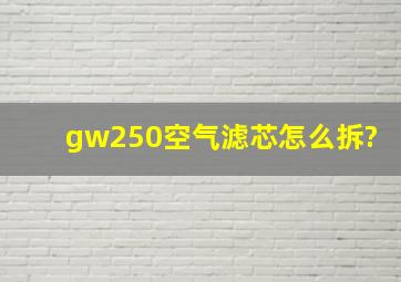 gw250空气滤芯怎么拆?