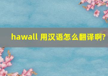 hawall 用汉语怎么翻译啊?