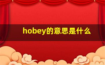 hobey的意思是什么