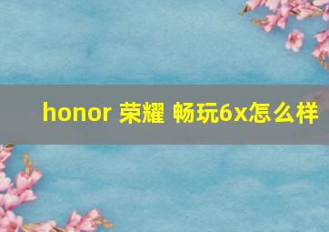 honor 荣耀 畅玩6x怎么样