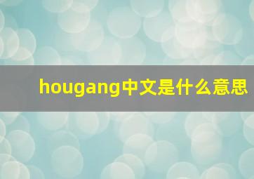 hougang中文是什么意思