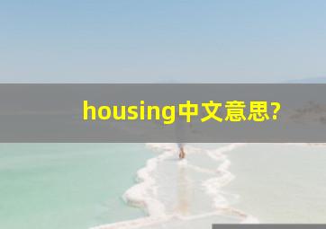 housing中文意思?