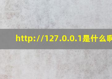 http://127.0.0.1是什么啊 