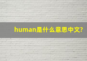 human是什么意思中文?