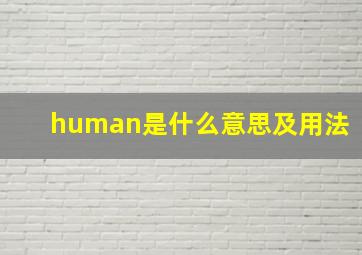 human是什么意思及用法