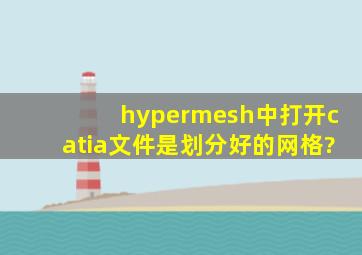 hypermesh中打开catia文件是划分好的网格?