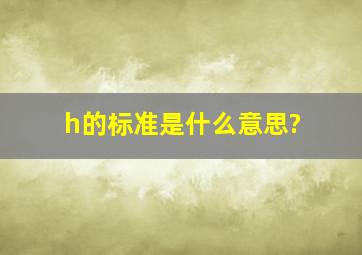 h的标准是什么意思?