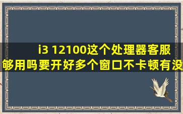 i3 12100这个处理器客服够用吗,要开好多个窗口不卡顿,有没有必要...