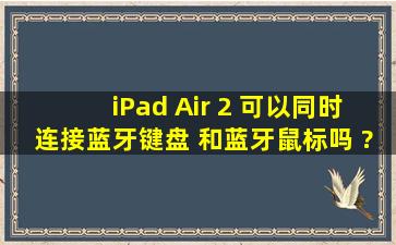 iPad Air 2 可以同时连接蓝牙键盘 和蓝牙鼠标吗 ?