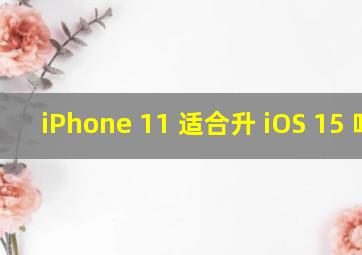 iPhone 11 适合升 iOS 15 吗?
