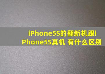 iPhone5S的翻新机跟iPhone5S真机 有什么区别