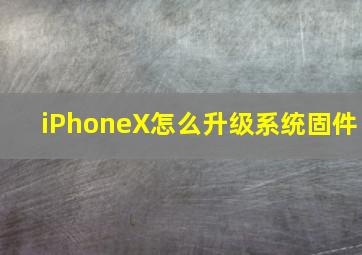 iPhoneX怎么升级系统固件