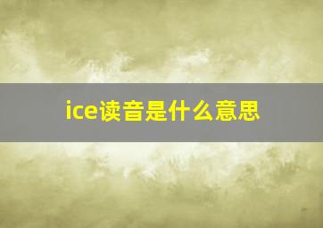 ice读音是什么意思